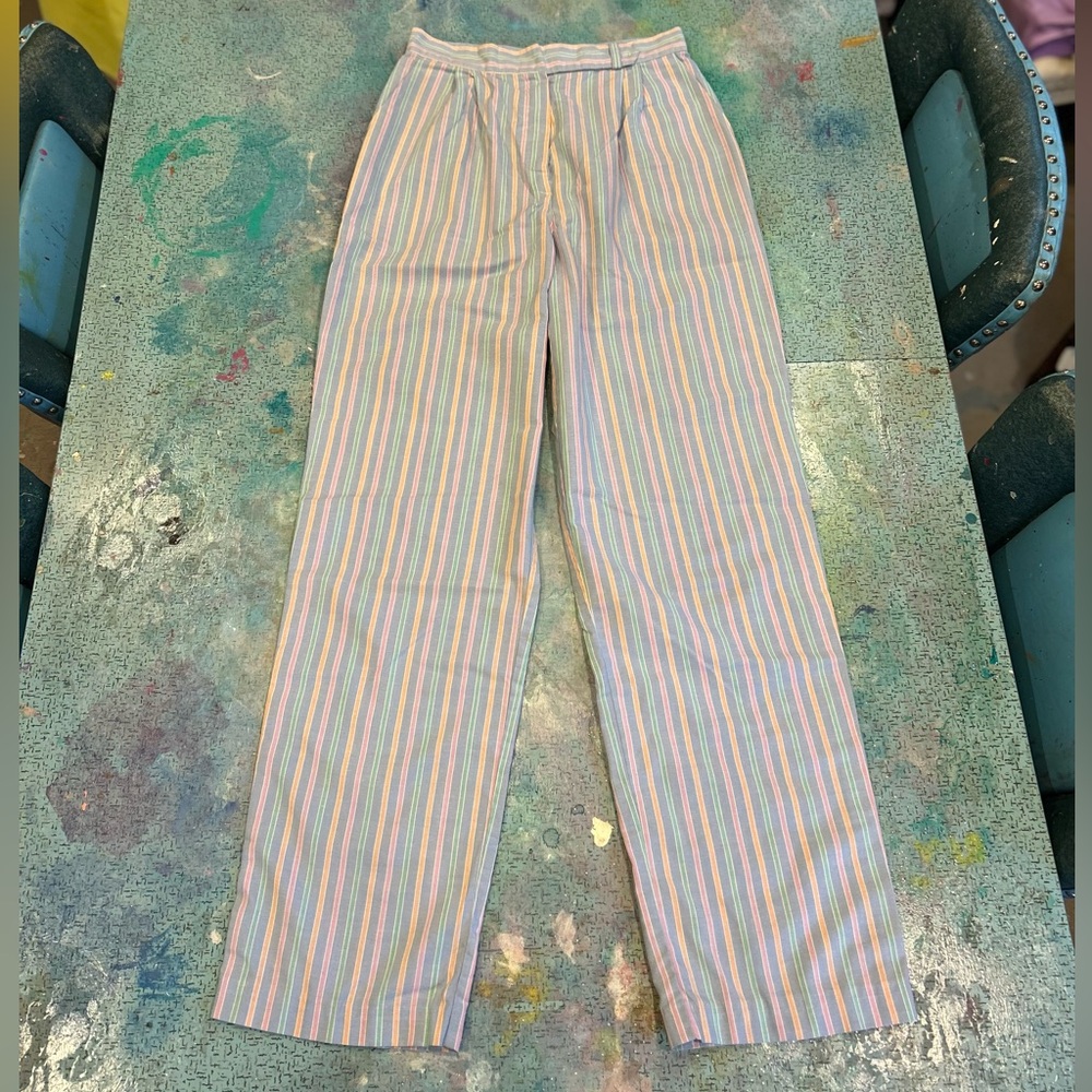80s Pastel Striped Pants